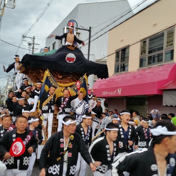久米田池　世界灌漑施設遺産登録記念　お祝い曳行