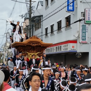 久米田池　世界灌漑施設遺産登録記念　お祝い曳行