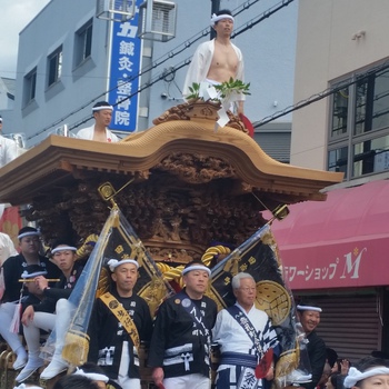 久米田池　世界灌漑施設遺産登録記念　お祝い曳行