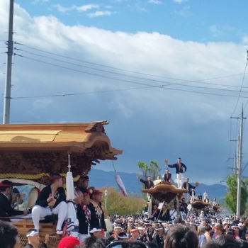 久米田池　世界灌漑施設遺産登録記念　お祝い曳行