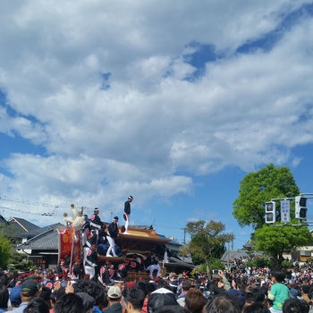 久米田池　世界灌漑施設遺産登録記念　お祝い曳行