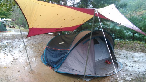 大杉ダム自然公園オートキャンプ場～雨の母子キャンプ～