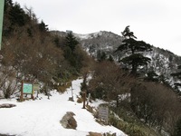 暖冬の冬山へ