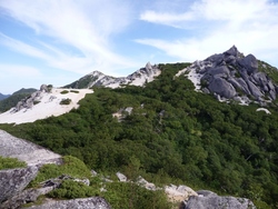 三家族の鳳凰山登山、稜線　09年8月19、20日(5)