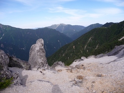 三家族の鳳凰山登山、稜線　09年8月19、20日(5)