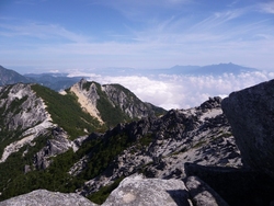 三家族の鳳凰山登山、稜線　09年8月19、20日(5)