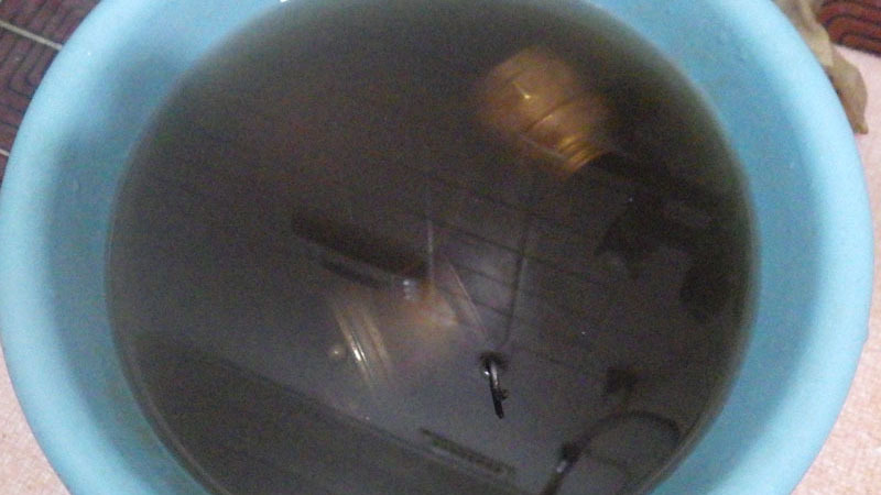 石灰以外にも色々落せたのかクエン酸溶液は真っ黒