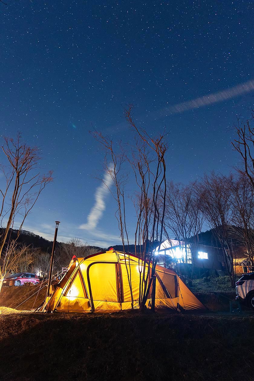 星空と街の灯。余韻を楽しむ朝。 にこにこキャンプ ② 〜夜景編〜